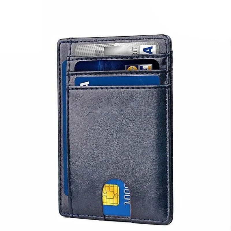 Premium Slim Leather RFID Blocking Wallet Men Minimalist Credit Card ID Holder 2