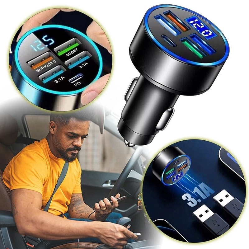 Fast Car Charger Adapter For IPhone Samsung And Android Devices 2