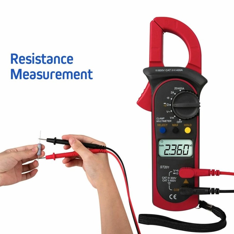 Digital Multimeter Clamp Meter AC DC Volt Ohm Amp Tester Auto Range LCD Display 14