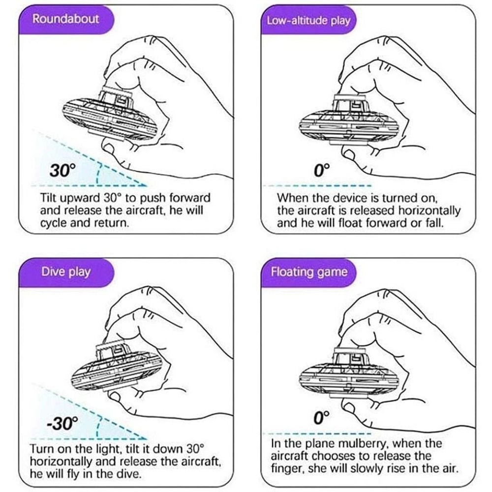 Flying LED Fidget Spinner UFO Drone Toy Stress Reliever Focus Enhancer Perfect For Kids Adults 9