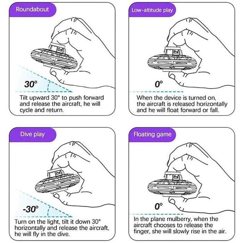 Flying LED Fidget Spinner UFO Drone Toy Stress Reliever Focus Enhancer Perfect For Kids Adults 9