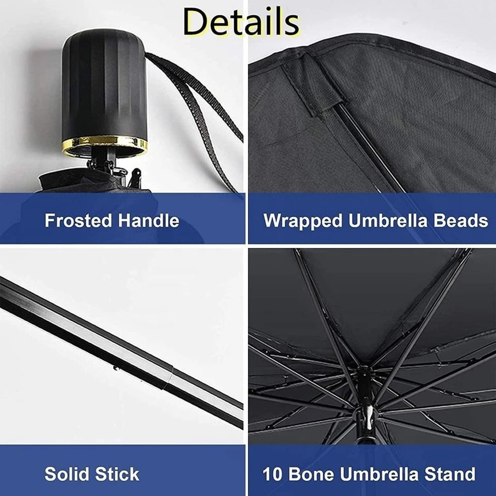 Car Windshield Sun Shade Umbrella Foldable Front Window Cover For Heat And UV Protection 1