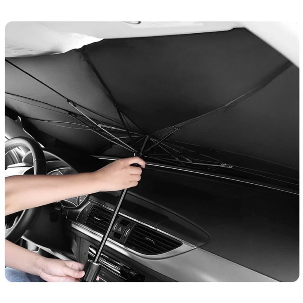 Car Windshield Sun Shade Umbrella Foldable Front Window Cover For Heat And UV Protection 0
