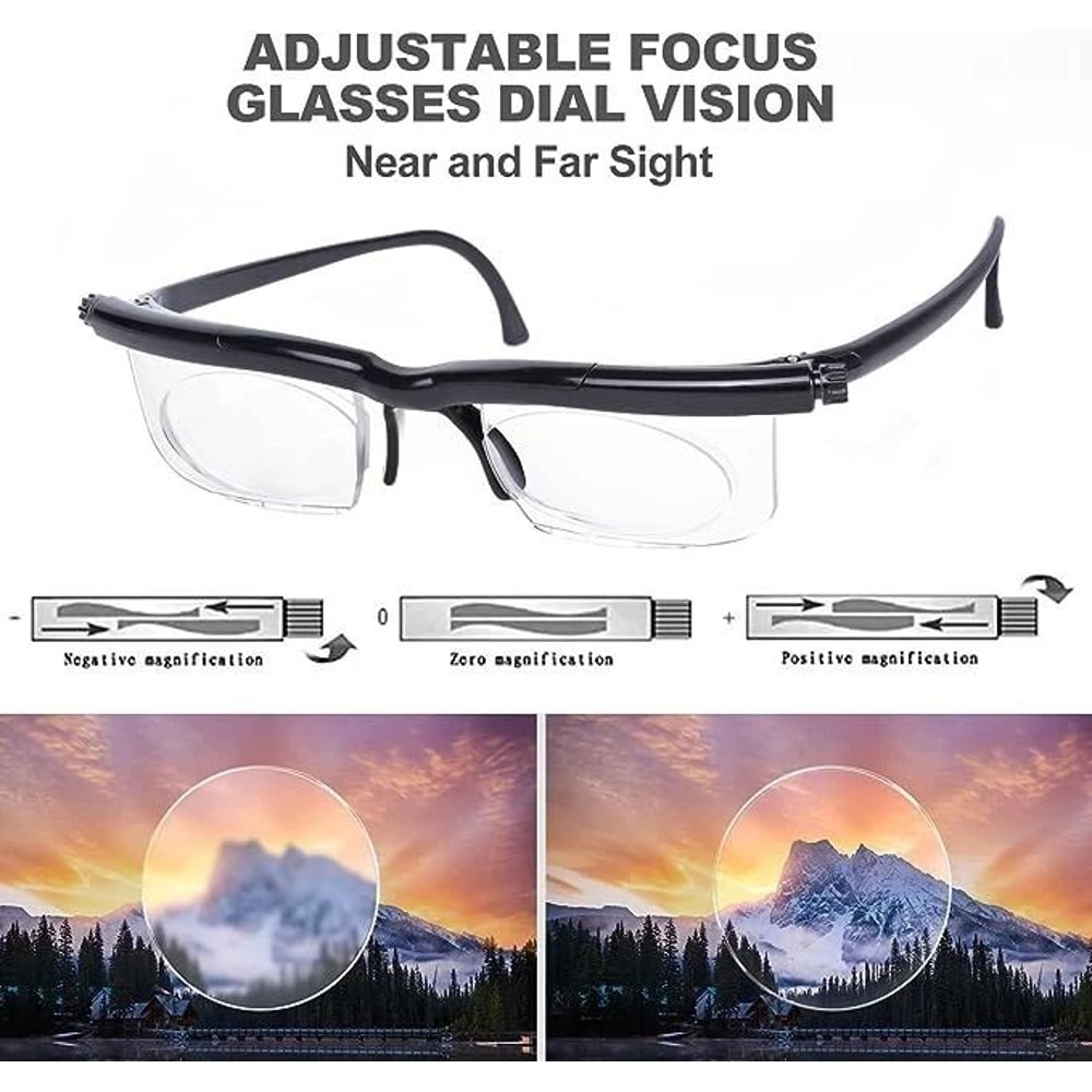 Dial Adjustable Glasses With Variable Focus For Reading Distance Vision Eyeglasses Perfect For Nea 1
