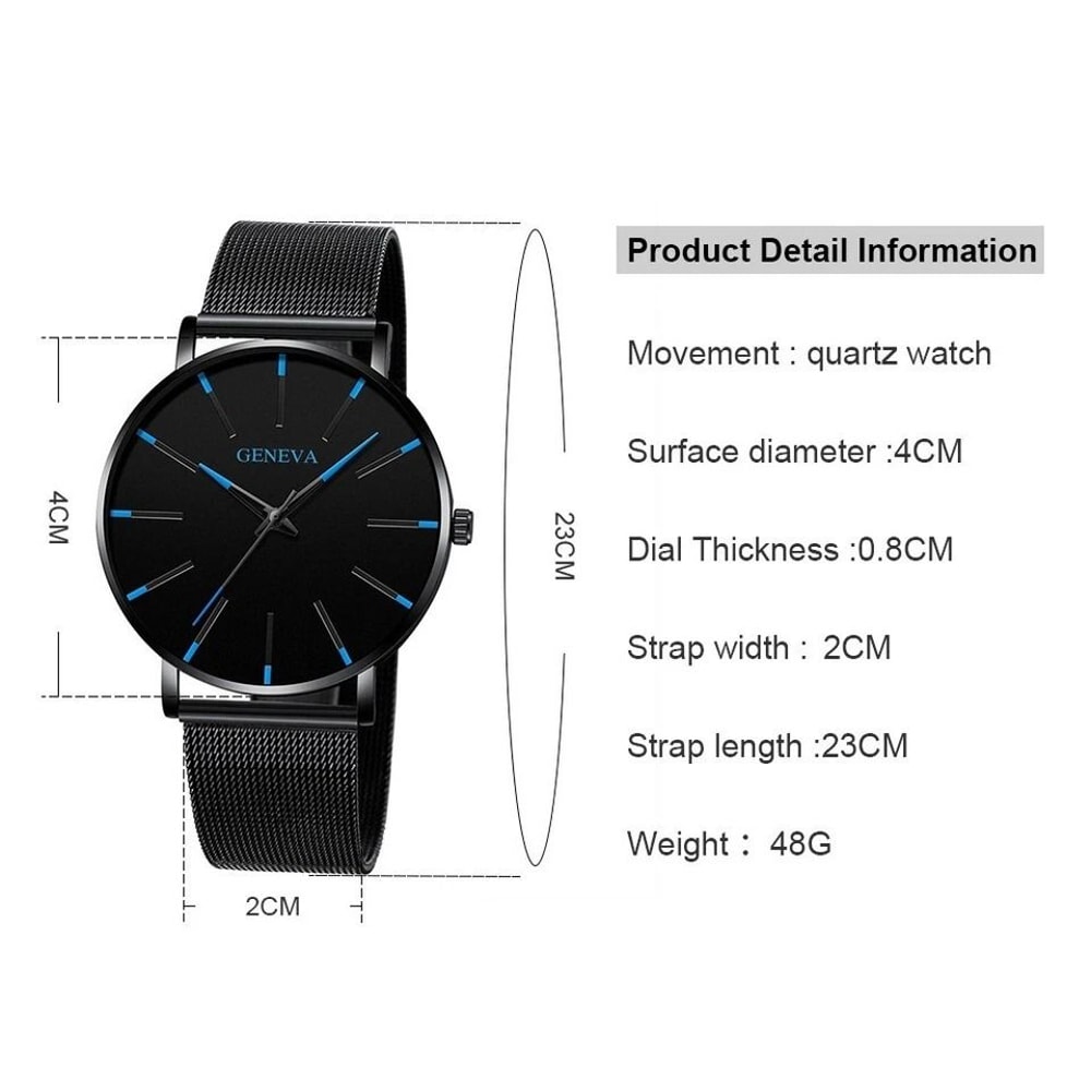 Waterproof Mens Stainless Steel Watch With Luminous Dial Classic Business Timepiece 2