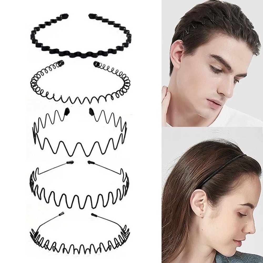Wave Style Metal Hair Headband Comb For Sports Casual Wear 1