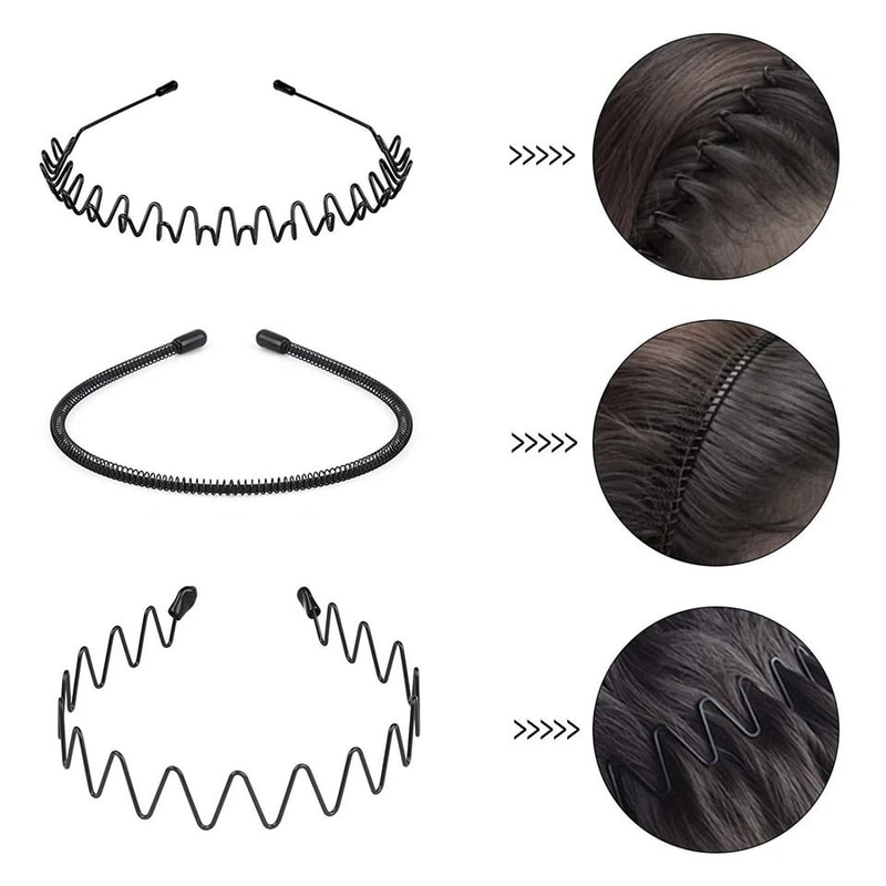 Wave Style Metal Hair Headband Comb For Sports Casual Wear 2