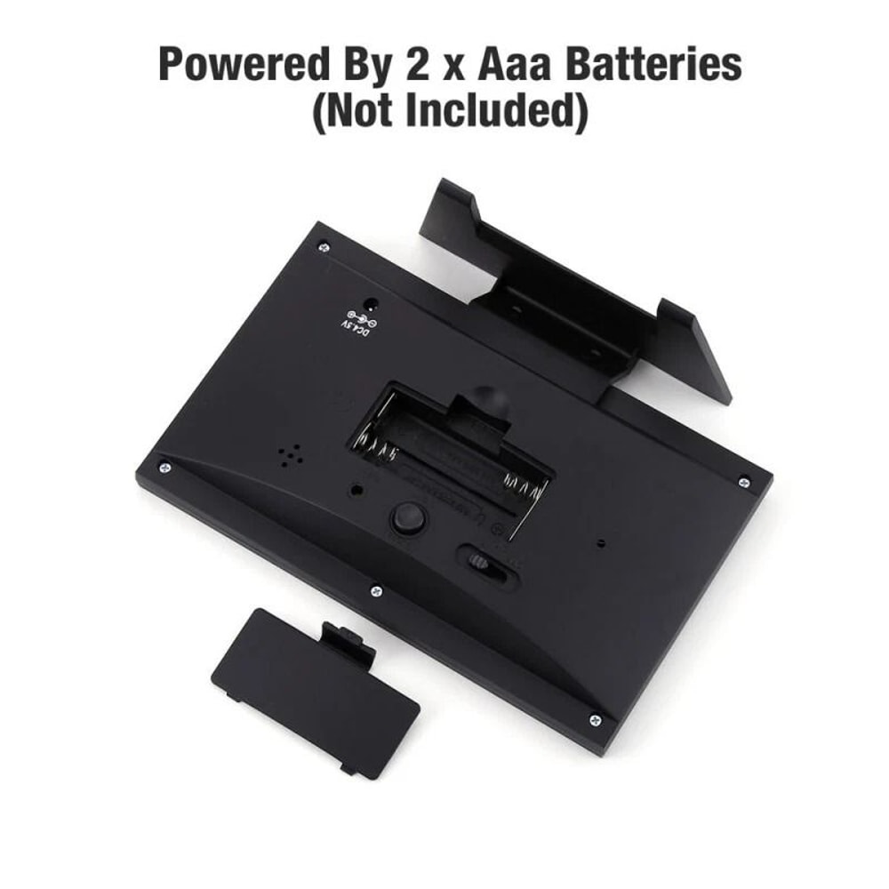 LED Digital Alarm Clock With Weather Forecast Hygrometer Snooze Calendar And Temperature Display 11