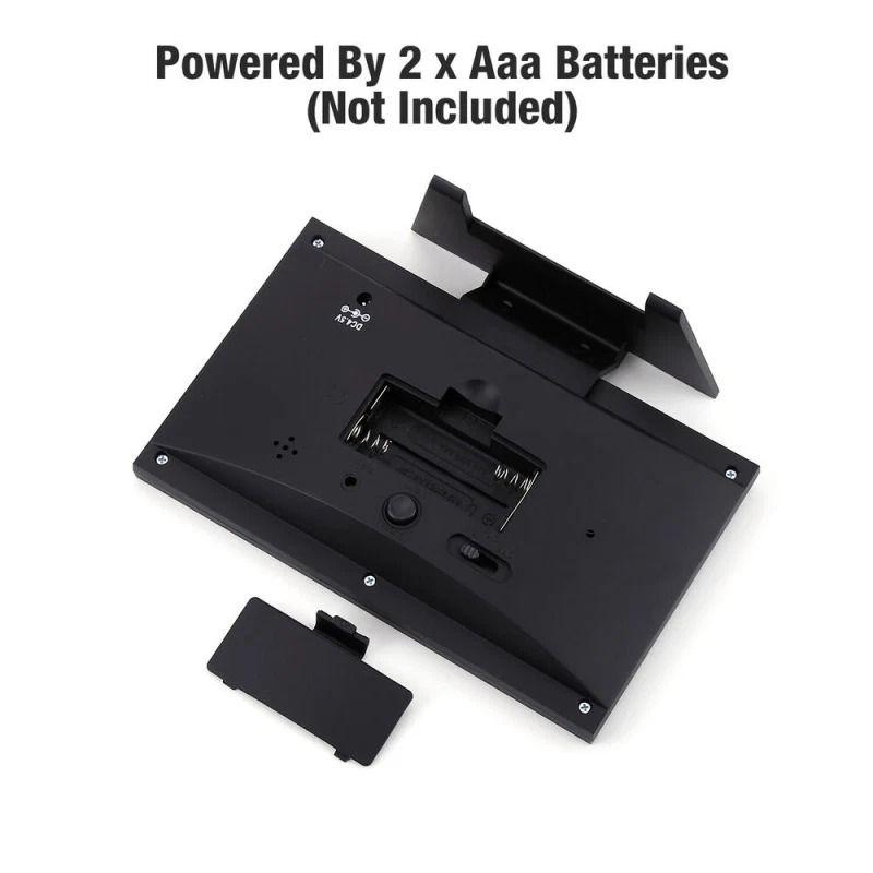 LED Digital Alarm Clock With Weather Forecast Hygrometer Snooze Calendar And Temperature Display 11