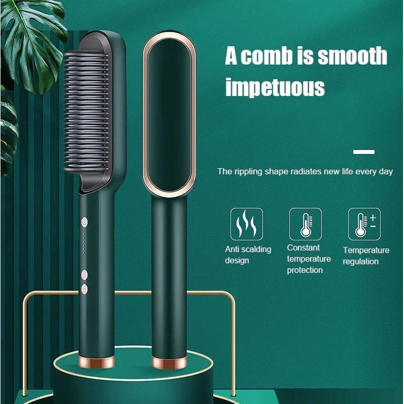 Hair Straightener Brush Electric Hot Comb With Adjustable Heat Styling Tool For Straightening And C 8