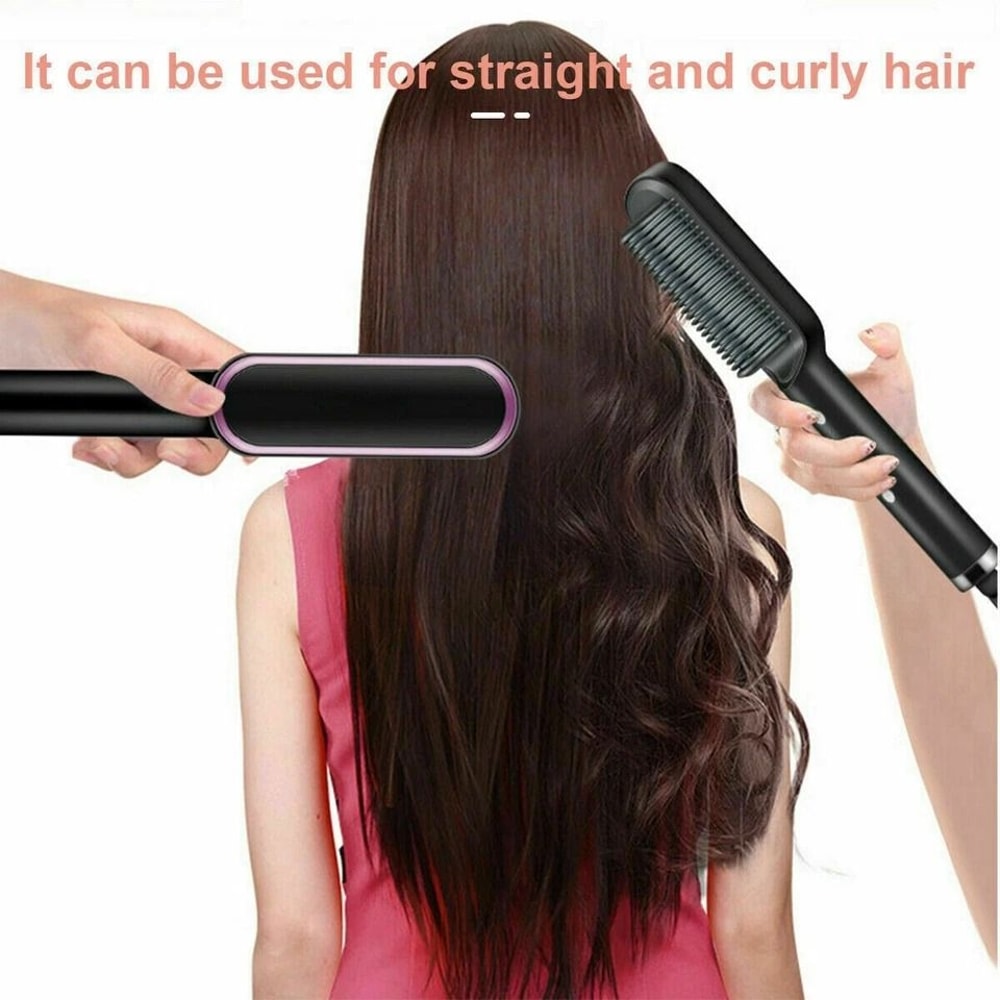 Hair Straightener Brush Electric Hot Comb With Adjustable Heat Styling Tool For Straightening And C 11