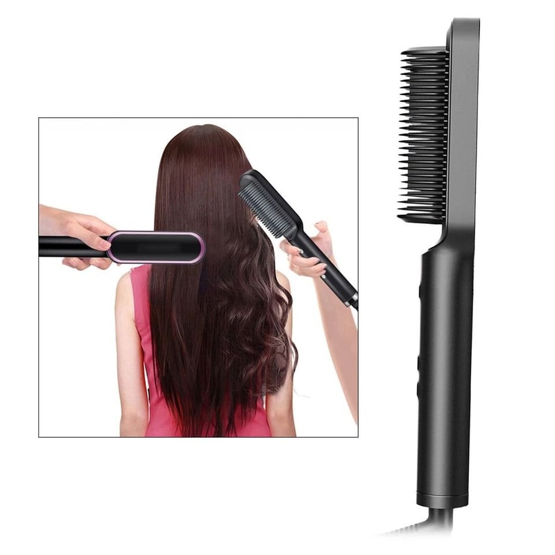 Hair Straightener Brush Electric Hot Comb With Adjustable Heat Styling Tool For Straightening And C 13
