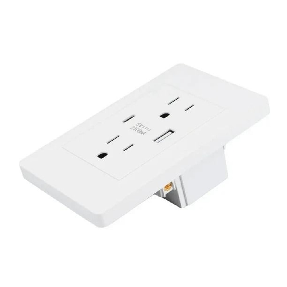 Dual Wall Outlet With USB Ports Charger AC Power Receptacle For Home Office Us 9
