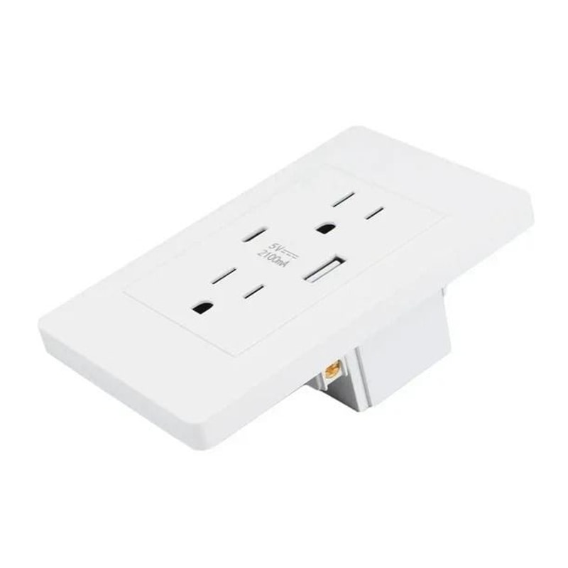 Dual Wall Outlet With USB Ports Charger AC Power Receptacle For Home Office Us 9
