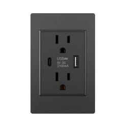 dual wall outlet with usb ports charger ac power receptacle for home & office