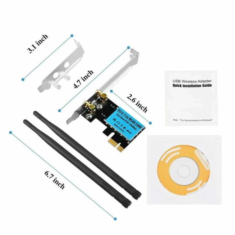 Dual Band WiFi PCIe Adapter For Desktop PCIE Card 8