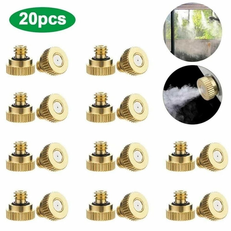 Brass Misting Nozzles For Outdoor Cooling System Mister Sprinkler Garden Sprayer 10