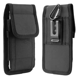 vertical phone holster wallet case with belt clip for iphone & samsung durable nylon, extra storage