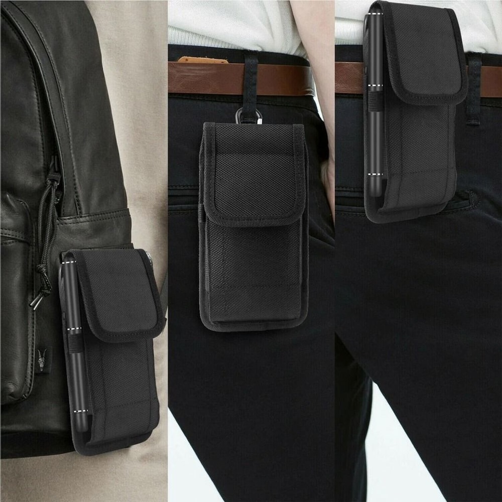 Vertical Phone Holster Wallet Case With Belt Clip For IPhone Samsung Durable Nylon Extra Storage 18
