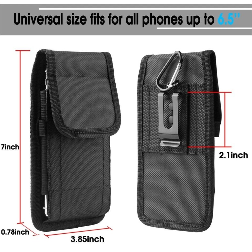 Vertical Phone Holster Wallet Case With Belt Clip For IPhone Samsung Durable Nylon Extra Storage 21
