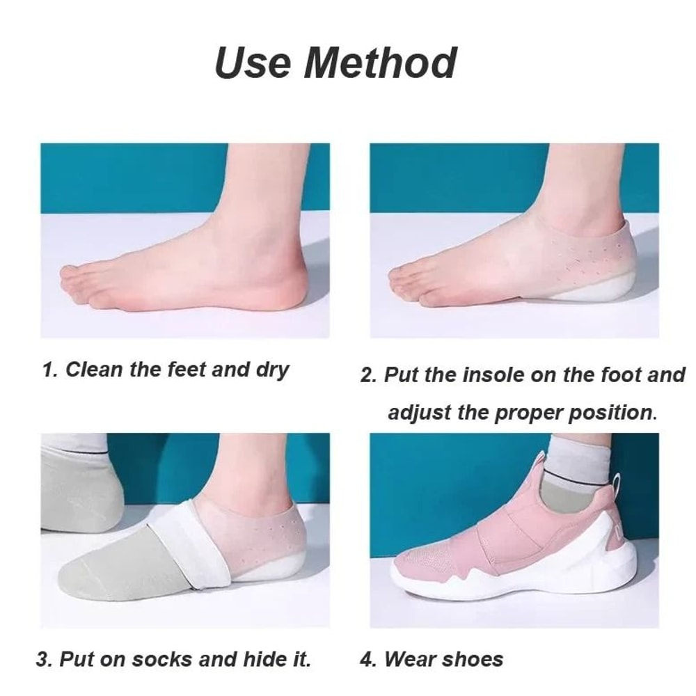 Concealed Footbed Enhancers Invisible Height Increase Silicone Insoles Pads Boost Your Confidence 9