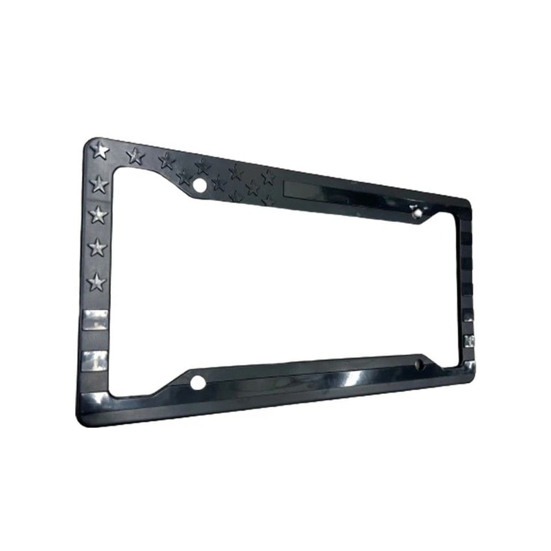 Black USA American Flag License Plate Frame Durable ABS Car Tag Decal Holder 0