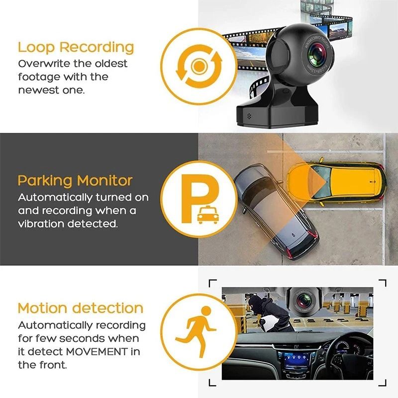 WiFi Dash Cam Recorder HD Vehicle Camera With GSensor And Night Vision 4