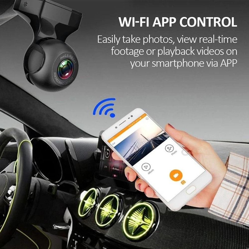 WiFi Dash Cam Recorder HD Vehicle Camera With GSensor And Night Vision 5