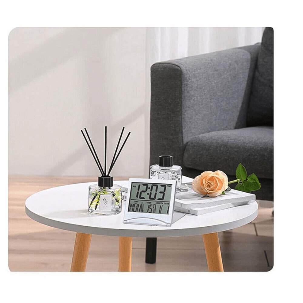 Compact Digital Travel Alarm Clock With LCD Display Temperature Foldable Portable Desk Timer 11