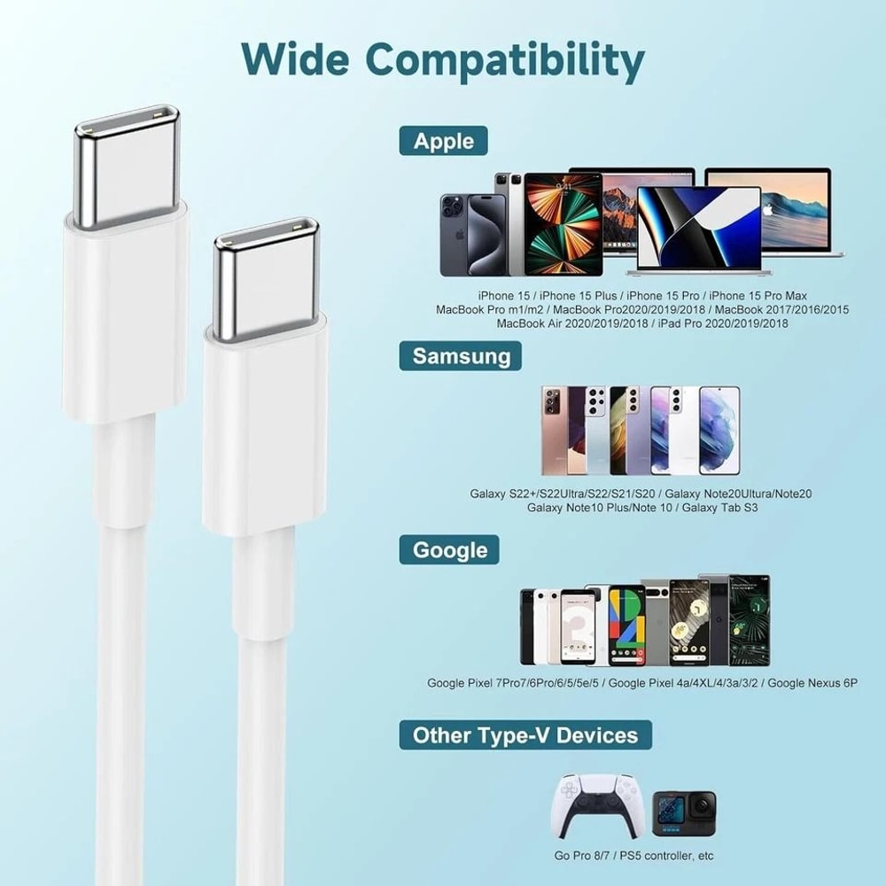 USBC To USBC Cable Fast Charging Type C Cord For Rapid Charging HighSpeed Power Transfer Durable D 5