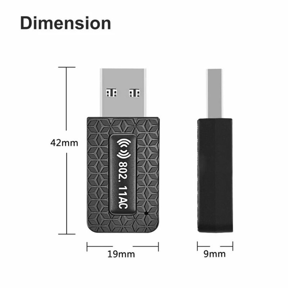 USB Wireless WiFi Adapter Dongle Dual Band USB For Desktop Laptop PC HighSpeed Internet Connection 4