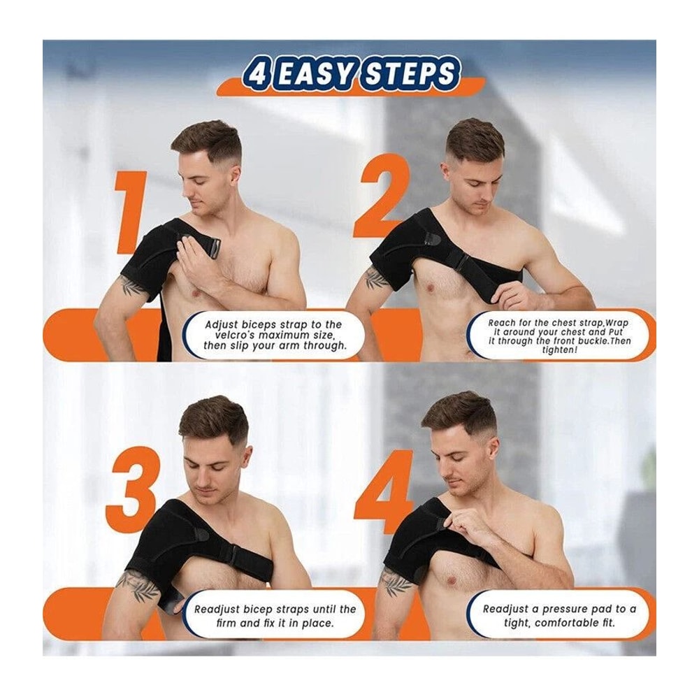 Shoulder Brace Compression Sleeve For Torn Rotator Cuff AC Joint Pain Relief Adjustable Support F 3