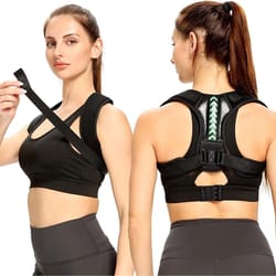 adjustable posture corrector brace for back & shoulder pain relief, comfortable spine alignment support for men & women