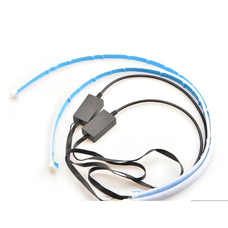 Slim Amber Sequential LED DRL Turn Signal Strips For Headlights 0