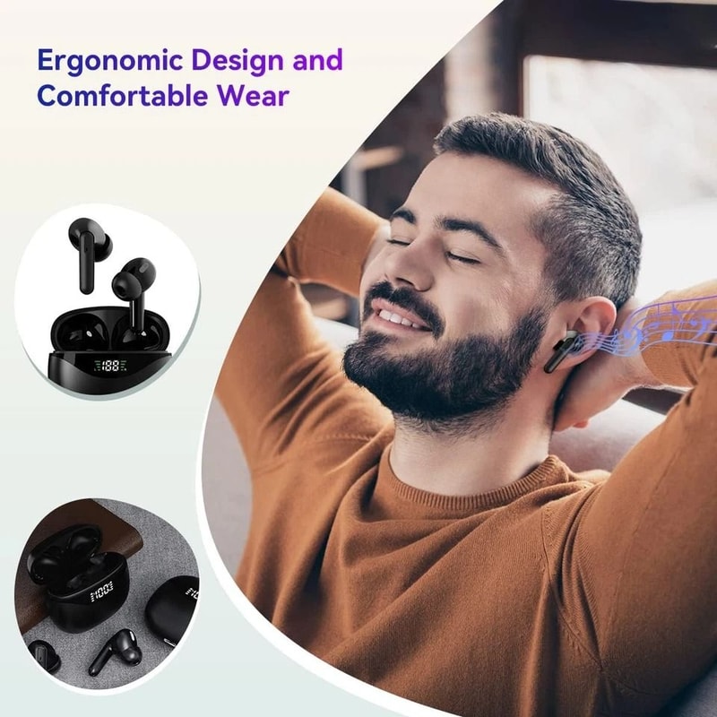 Bluetooth Earbuds Wireless Noise Cancelling TWS Headset Waterproof With Smart Touch Control LED Di 7