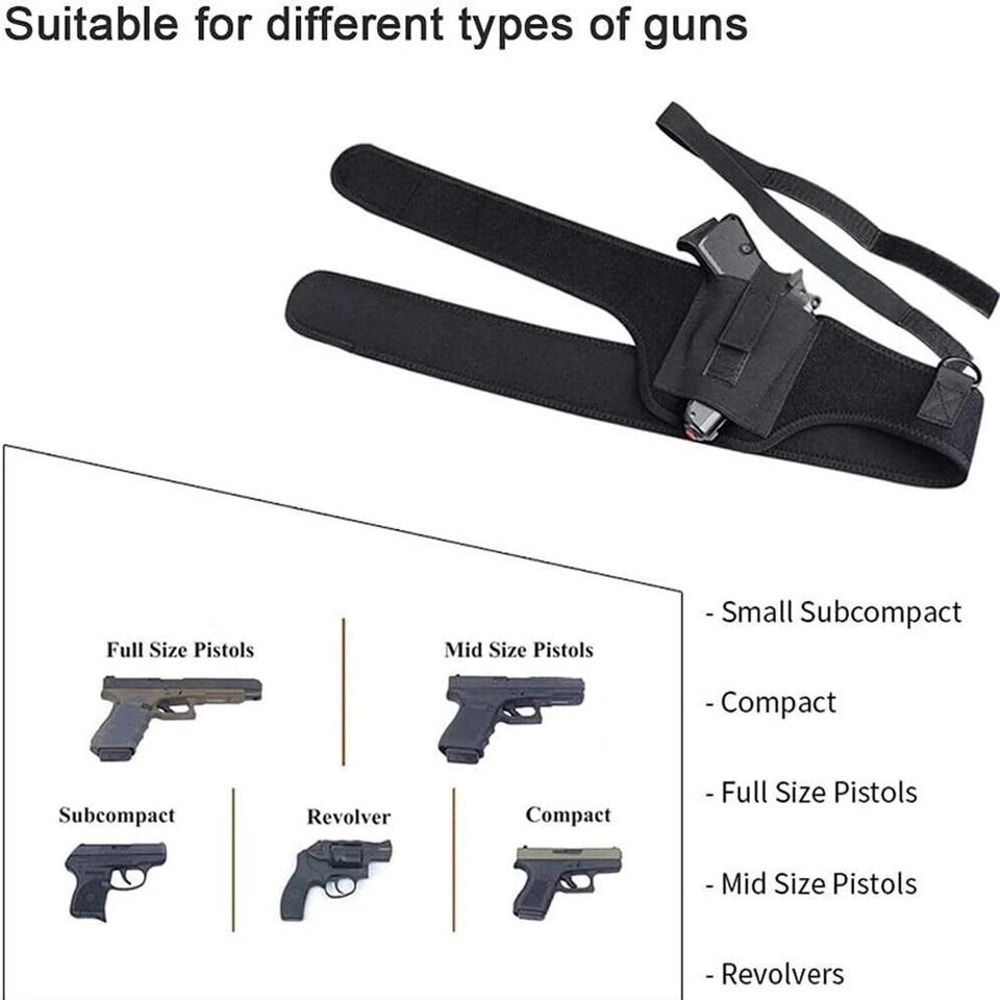 Tactical Concealed Carry Shoulder Waist Pistol Holster Adjustable Secure Versatile Gun Holder 7