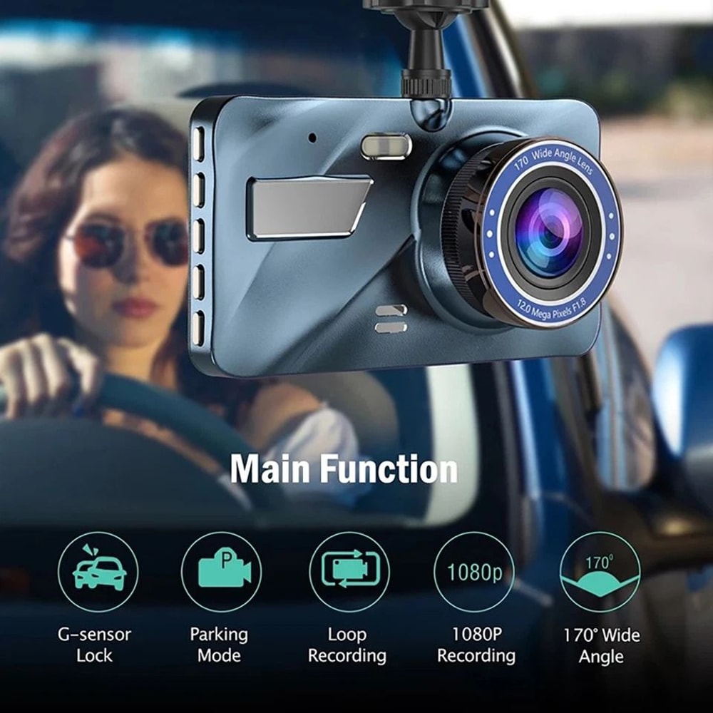 Touch Screen Dual Lens Dash Cam With Front And Rear Camera For Car DVR Recording 7
