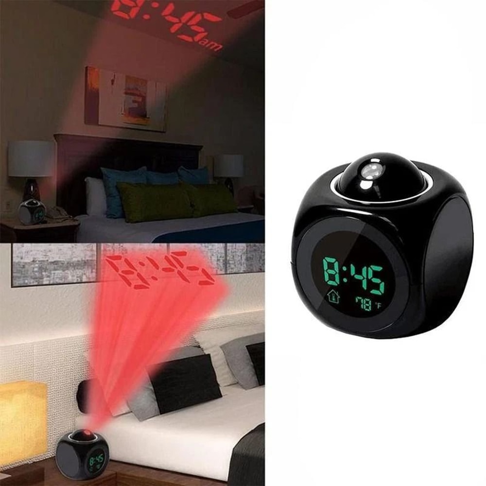 Smart Projection Alarm Clock With LED Display Voice Weather And USB Charging 9