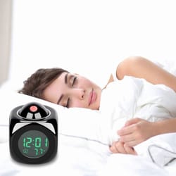 smart projection alarm clock with led display voice weather and usb charging