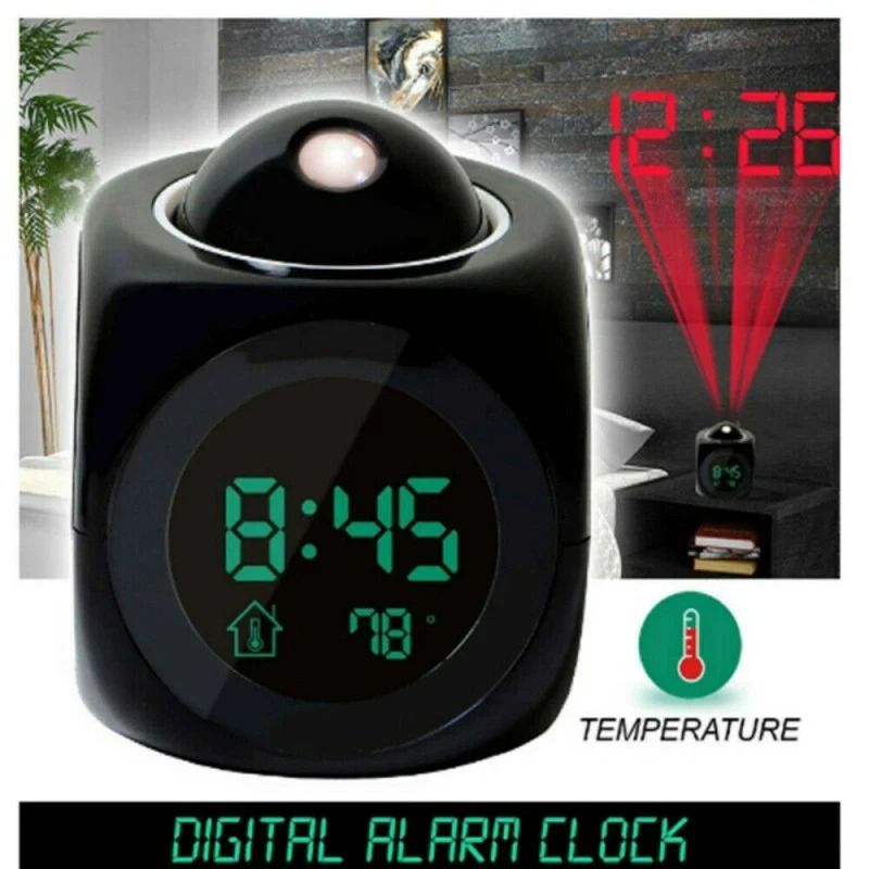 Smart Projection Alarm Clock With LED Display Voice Weather And USB Charging 13