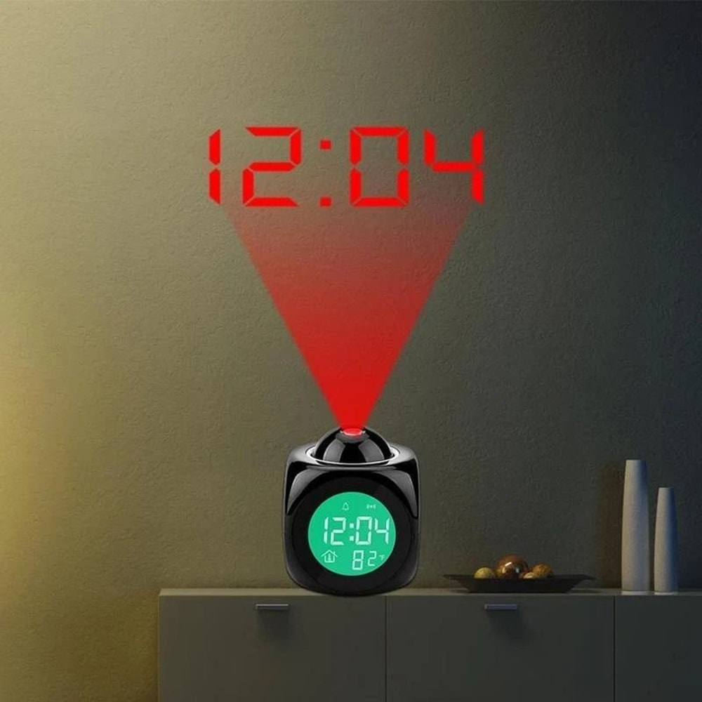 Smart Projection Alarm Clock With LED Display Voice Weather And USB Charging 8