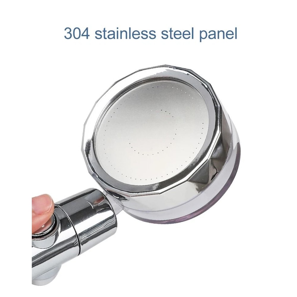 HighPressure Adjustable Turbine Shower Head For Water Saving Powerful Spray 7