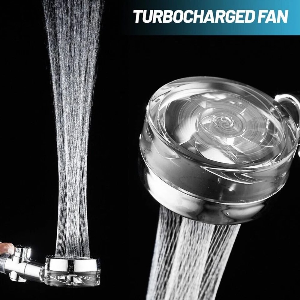 HighPressure Adjustable Turbine Shower Head For Water Saving Powerful Spray 9