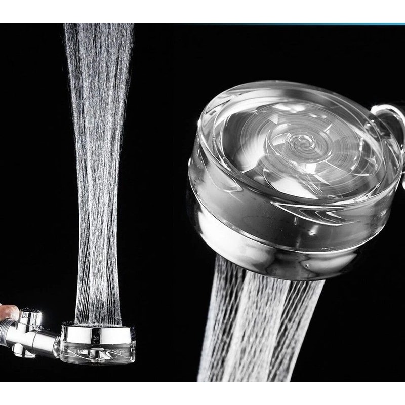 HighPressure Adjustable Turbine Shower Head For Water Saving Powerful Spray 0