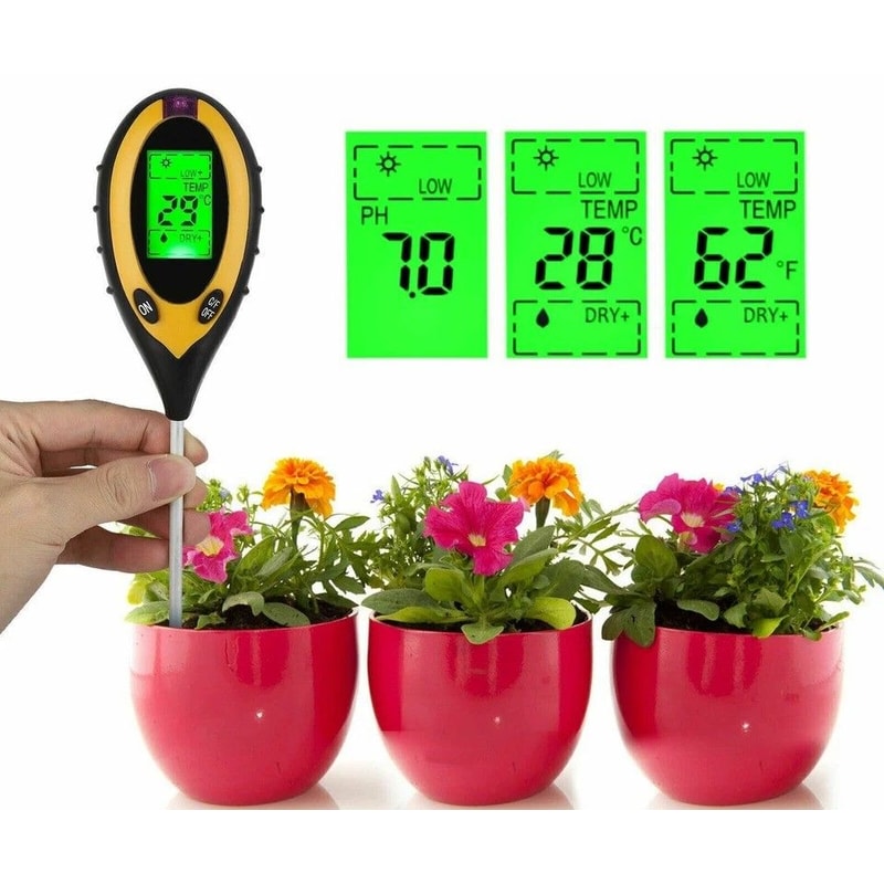 Digital Soil Tester For PH Moisture Temperature Sunlight Accurate Plant Care Meter For Gardeners A 0