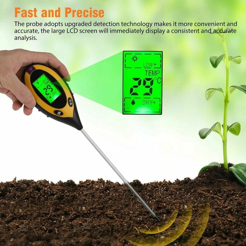 Digital Soil Tester For PH Moisture Temperature Sunlight Accurate Plant Care Meter For Gardeners A 6