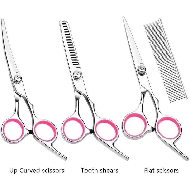 Premium Pet Grooming Scissors Set Stainless Steel Curved Straight And Thinning Shears For Dogs And 2