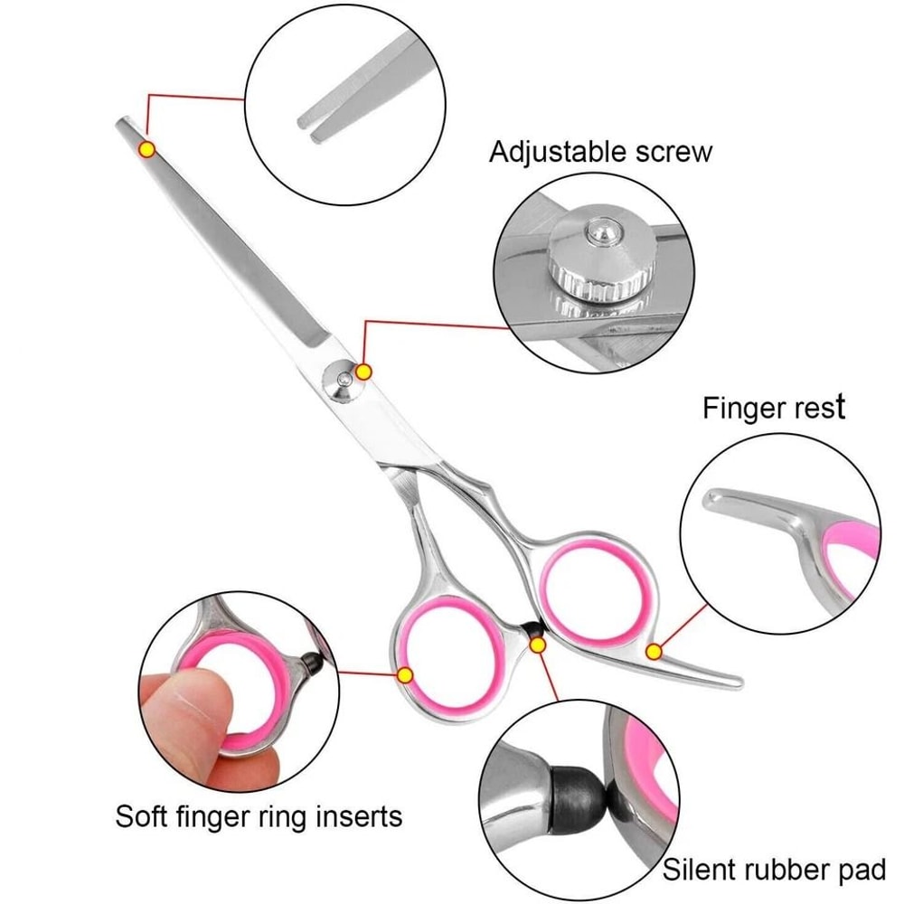 Premium Pet Grooming Scissors Set Stainless Steel Curved Straight And Thinning Shears For Dogs And 3