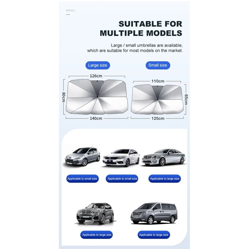 Premium Foldable Sun Shade Umbrella Windshield Cover With Superior UV Protection 14