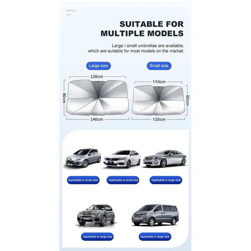 Premium Foldable Sun Shade Umbrella Windshield Cover With Superior UV Protection 14